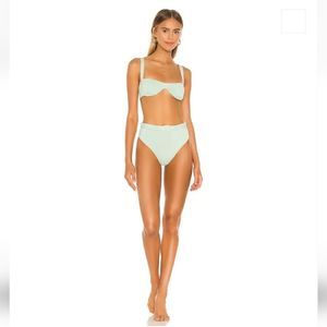 WeWoreWhat Emily Mint Green High Waist Belted Bikini Bottom L Nwt (A1)
